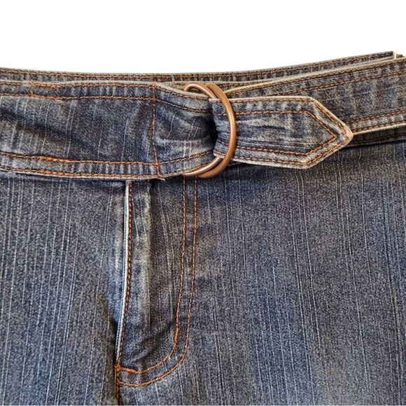 Vintage Y2K Xhilaration Dark Wash Belted Capri Jeans - Picture 5 of 5
